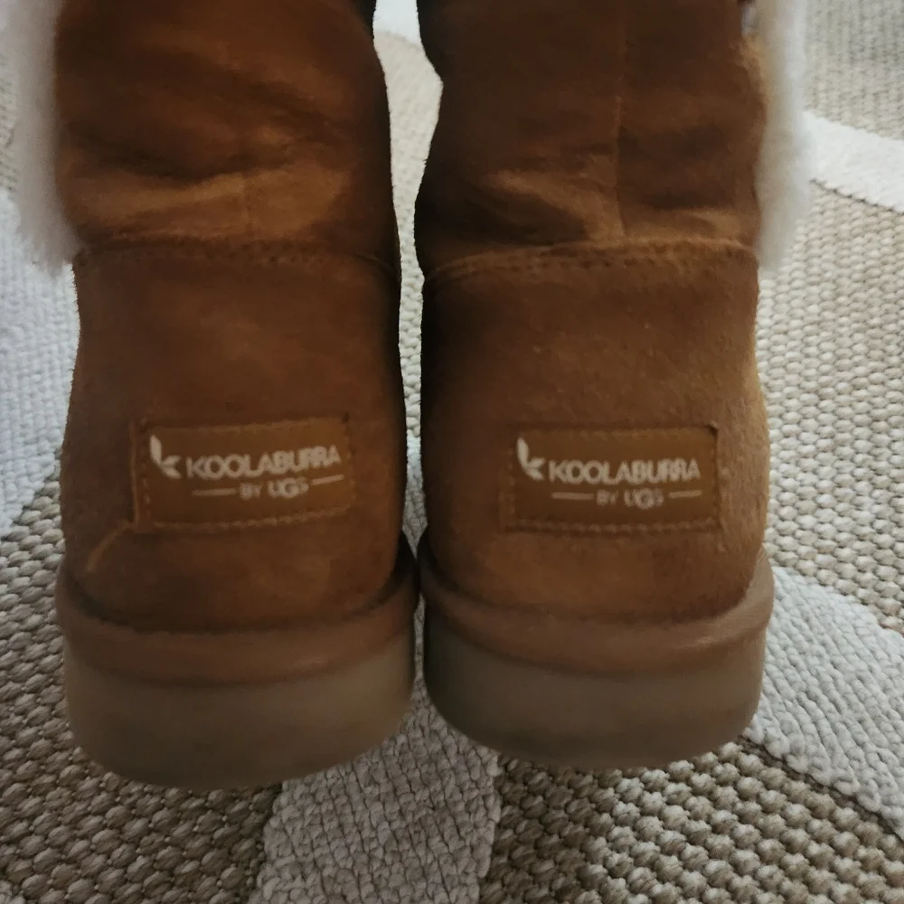 Koolaburra By Ugg Womens 7 Kenslei Tall Brown Booties Suede Shearling